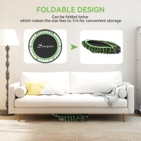 Soozier 45" Mini Trampoline for Adults, Foldable Fitness Exercise Rebounder with Adjustable Handle(m-5)