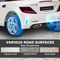 Aosom Mercedes SLC 300 Licensed Kids Electric Car with Remote Control, 12V Battery Powered Kids Ride on Car with Music, Lights, Suspension for 3-6 Years Old, White(m-7)