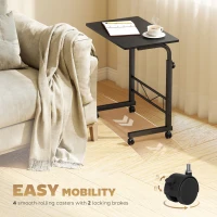 HOMCOM Mobile Standing Desk with Adjustable Height, 23.5 inch Stand Up Desk with Wheels, Black(m-7)