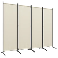 Outsunny Folding Room Divider, Privacy Screen for Home Office Bedroom, 5.6FT Tall, Cream White(m-11)