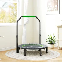 Soozier 40" Foldable Mini Fitness Trampoline, with Adjustable Foam Handle, Green(m-9)