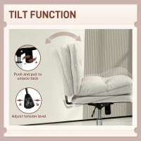 HOMCOM Armless Office Chair, Criss Cross Chair with Adjustable Height & Tilt Function for Home Office, Study, Light Grey(m-6)