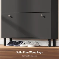 HOMCOM Narrow Shoe Cabinet with 4 Flip Drawers, Shoe Storage Cabinet with Adjustable Shelves, Holds 24–32 Pairs, Black(m-6)