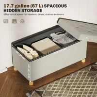 HOMCOM Storage Ottoman Bench, Velvet Upholstered Foldable Ottoman Footrest, Foot Stool with Wood Legs for Living Room, Bedroom(m-4)