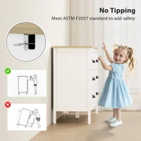 HOMCOM Chest of Drawers with Quiet Slides, Modern 6 Drawer Dresser for Bedroom, Closet, Living Room, Entryway, White(m-6)