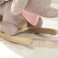 Qaba Baby Rocking Horse with Seat, Kids Ride On Toy with Realistic Elephant Sound and Safety Belt for 18 to 36 Months, Pink(m-9)