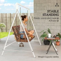 Outsunny Metal Swing Stand Swing Frame, Hanging Chair Stand Only, 528 LBS Weight Capacity, for Backyard, Patio, Lawn, White(m-4)