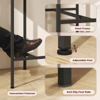HOMCOM 3-Piece Dining Table Set for 2, Bar Table and 2 Stools for Kitchen, Living Room, Dining Room, Small Space, Natural Wood(m-6)