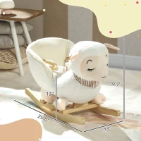 Qaba Baby Rocking Horse, Sheep Rocking Horse with Lullaby Song for Toddlers 18–36 Months, White(m-3)