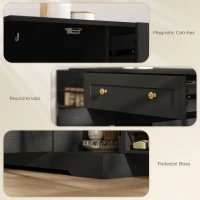 HOMCOM Sideboard Buffet Cabinet, Farmhouse Coffee Bar Cabinet with Door Shelves, Adjustable Shelves, Drawer, Barn Doors, Black(m-10)