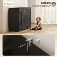 HOMCOM Sideboard Buffet Cabinet, Farmhouse Coffee Bar Cabinet with Door Shelves, Adjustable Shelves, Drawer, Barn Doors, Black(m-7)