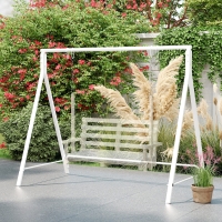 Outsunny Metal Swing Stand Swing Frame, Hanging Chair Stand Only, 528 LBS Weight Capacity, for Backyard, Patio, Lawn, White