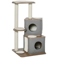 PawHut 44" H Feline Cat Tower Tree House with Sisal Scratching Posts, Soft Relaxing Cushions, & Many Perches/Condos(m-1)