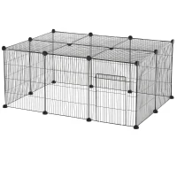 PawHut Small Animal Cage for Bunny, Guinea Pig, Chinchilla, Hedgehog, Portable Pet Enclosure with Door, 16 Panels(m-2)
