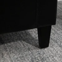 HOMCOM Storage Ottoman Bench, PU Leather Upholstered Bench with Tufted Design, Black(m-10)