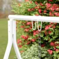 Outsunny Metal Swing Stand Swing Frame, Hanging Chair Stand Only, 528 LBS Weight Capacity, for Backyard, Patio, Lawn, White(m-9)