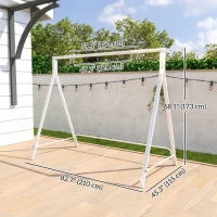 Outsunny Metal Swing Stand Swing Frame, Hanging Chair Stand Only, 528 LBS Weight Capacity, for Backyard, Patio, Lawn, White(m-3)