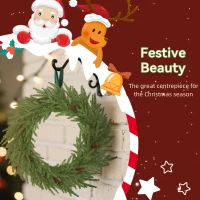 HOMCOM 24 inch Christmas Wreath, Artificial Norfolk Pine Wreath with Pine Cones and 88 Realistic Branches for Door, Wall(m-4)