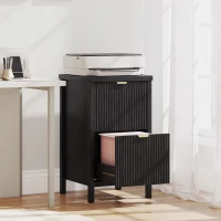 HOMCOM 2 Drawer File Cabinet with Silent Slides, Vertical Modern Filing Cabinet Fits Letter/A4 Size Home Office, Black(m-1)