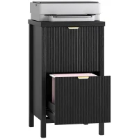 HOMCOM 2 Drawer File Cabinet with Silent Slides, Vertical Modern Filing Cabinet Fits Letter/A4 Size Home Office, Black(m-11)