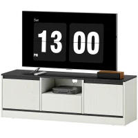 HOMCOM TV Stand for 43-55 Inch TV,  Entertainment Center w/ Cabinets, Shelf, Drawer and Cable Management for Living Room, White(m-2)