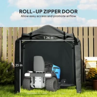 Outsunny Outdoor Storage Shed, UV Resistant Bike Tent with Roll-up Zipper Door, Portable Shed for Bike, Motorcycle, Black(m-6)