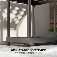 Outsunny Garden Tool Storage Rack, Up to 16 Tools, Heavy-Duty Metal Yard Tool Organizer for Garage Organization and Storage(m-6)