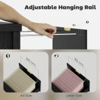 HOMCOM 2 Drawer File Cabinet with Silent Slides, Vertical Modern Filing Cabinet Fits Letter/A4 Size Home Office, Black(m-6)