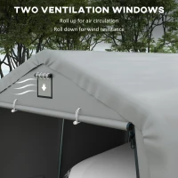Outsunny Carport 12' x 20' Portable Garage, Heavy Duty Car Port Canopy with Ventilation Windows and Large Roll-up Door, Gray(m-7)