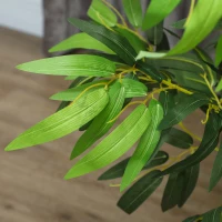 Outsunny 6FT Artificial Bamboo Trees Set of 2, Fake Plants with Nursery Pot for Indoor Decor(m-10)