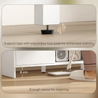 HOMCOM TV Stand for up to 65 Inch TV, Nordic Entertainment Center with 2 Cabinets and 2 Open Shelves for Living Room, White(m-7)