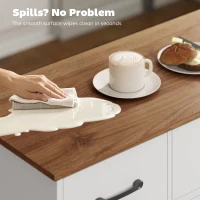 HOMCOM 47" Buffet Cabinet with Soft-Close Hinges, Farmhouse Sideboard with 3 Drawers, Adjustable Shelves and Spice Racks, White(m-9)