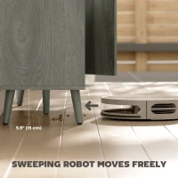 HOMCOM Buffet Cabinet with Storage, Modern Fluted Sideboard with Adjustable Shelves for Dining Room Living Room, Light Grey(m-7)