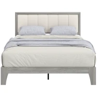 HOMCOM Full Bed Frame with Headboard Full Size Platform Bed Frame with Wooden Slats No Box Spring Needed Easy Assembly Gray(m-11)