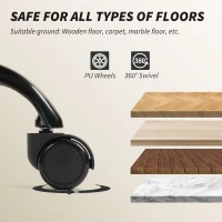 HOMCOM Reclining Office Chair, Executive Desk Chair with Pet-Friendly Fabric, Headrest, Footrest, Swivel Wheels, Black(m-10)