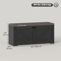 HOMCOM Shoe Storage Bench with Padded Seat, Entryway Bench Holds up to 352 lb, Shoe Organizer, 8 Pairs, Black Wood Grain(m-3)