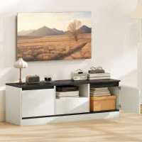 HOMCOM TV Stand for 43-55 Inch TV,  Entertainment Center w/ Cabinets, Shelf, Drawer and Cable Management for Living Room, White(m-8)