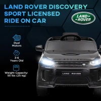 Qaba Land Rover Discovery Sport Licensed 12V Ride on Car w/ Remote, Soft Start, LED Lights, Music Horn, Black(m-4)