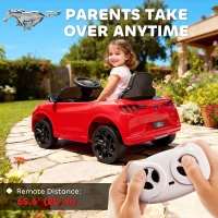 Qaba 12V Kids Ride On Car, Licensed Ford Mustang Mach-E Electric Car with Remote Control, LED Light, Music, Red(m-5)