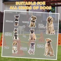 PawHut Dog Agility Hurdle Cone Set, Adjustable Obstacle Course Equipment with 6 Cones & 6 Poles, Carry Bag, Orange(m-9)