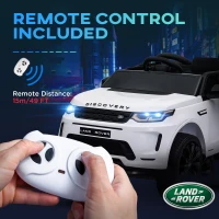 Qaba Land Rover Discovery Sport Licensed 12V Ride on Car w/ Remote, Soft Start, LED Lights, Music Horn, White(m-7)