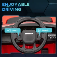 Qaba Land Rover Discovery Sport Licensed 12V Ride on Car w/ Remote, Soft Start, LED Lights, Music Horn, Red(m-5)