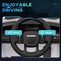 Qaba Land Rover Discovery Sport Licensed 12V Ride on Car w/ Remote, Soft Start, LED Lights, Music Horn, White(m-5)