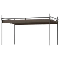 Outsunny 10' x 10' Outdoor Gazebo, UPF30+ Retractable Pergola Canopy, Free Standing Metal Pergola Kit, Brown(m-2)