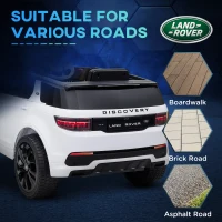 Qaba Land Rover Discovery Sport Licensed 12V Ride on Car w/ Remote, Soft Start, LED Lights, Music Horn, White(m-9)
