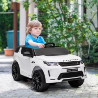 Qaba Land Rover Discovery Sport Licensed 12V Ride on Car w/ Remote, Soft Start, LED Lights, Music Horn, White(m-8)