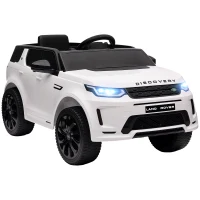 Qaba Land Rover Discovery Sport Licensed 12V Ride on Car w/ Remote, Soft Start, LED Lights, Music Horn, White(m-11)