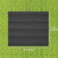 Outsunny 8' x 9.4' Retractable Pergola Canopy Replacement, Fit 7' x 10' Frame, UV30+ Pergola Cover Top Only, Dark Grey(m-3)