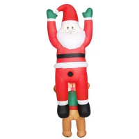 Outsunny 7FT Hanging Christmas Inflatable Santa with Dog, Christmas Blow Up Decoration with Built-in LED Lights for Garden(m-11)