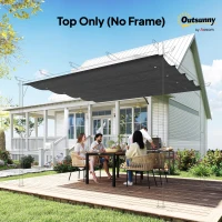Outsunny 8' x 9.4' Retractable Pergola Canopy Replacement, Fit 7' x 10' Frame, UV30+ Pergola Cover Top Only, Dark Grey(m-9)